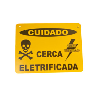 5 Placas Sinalização Cerca Elétrica Plástico em Oferta na Shopee
