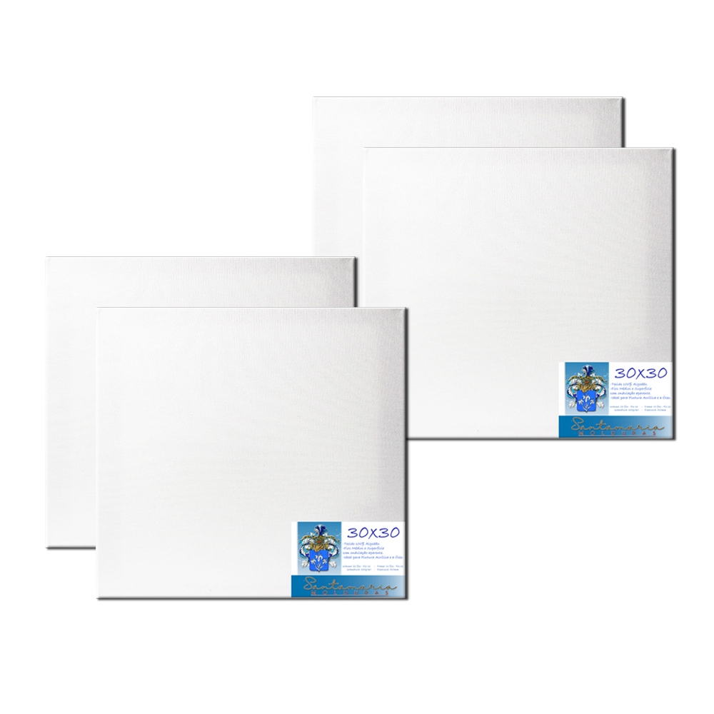 Kit 4 Telas 30x30 Para Pintura Pronta Para Uso 100% Algodão em Oferta na Shopee