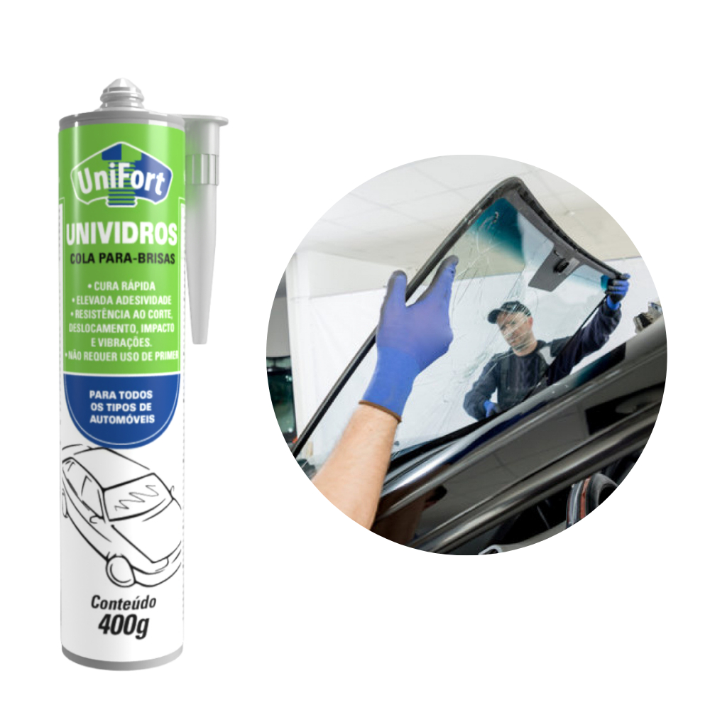 Cola Pu Parabrisa Farol Vidro Selante Automotivo Preto 400g