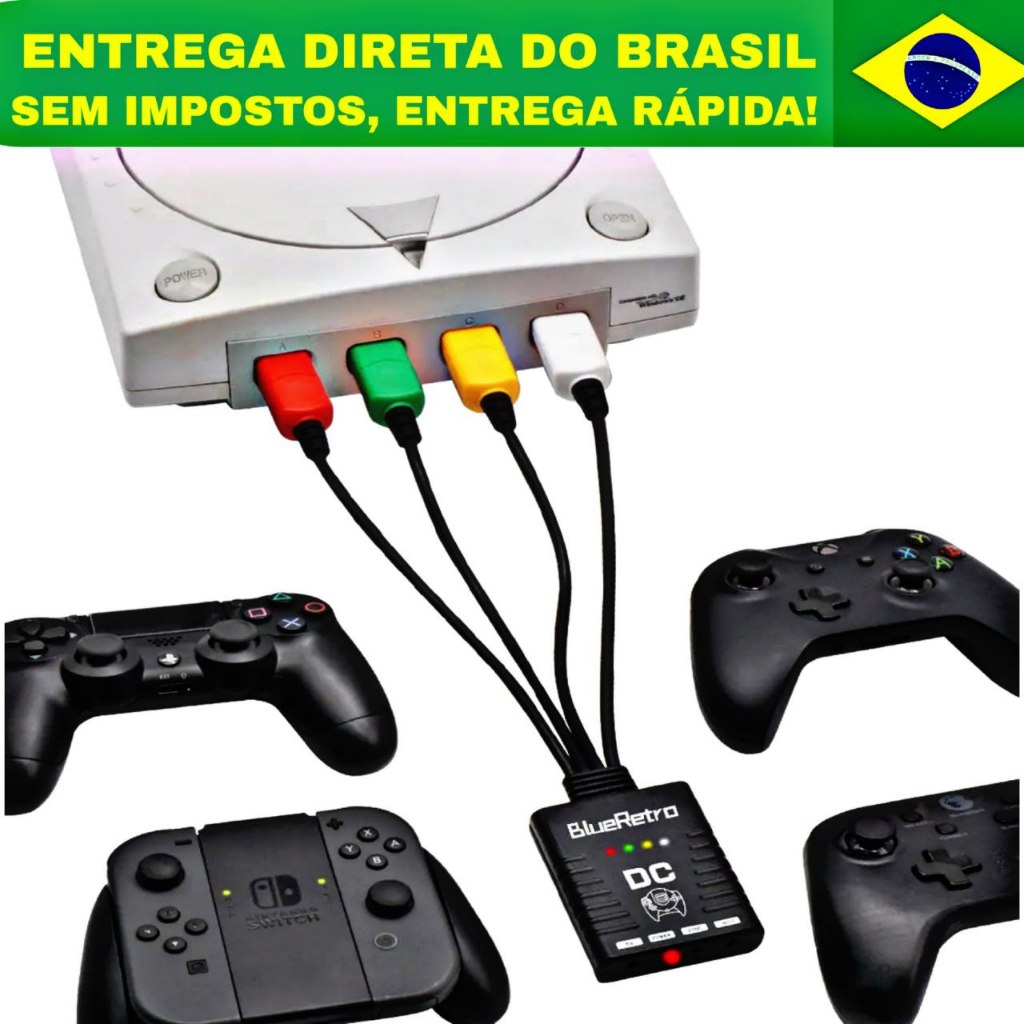 ADAPTADOR SEM FIO Bluetooth para SEGA DreamCast BlueRetro RetroScaler