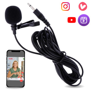 Microfone De Lapela Mini Com Clip Profissional para Camera, Computador e Smartphones Youtuber Live Preto