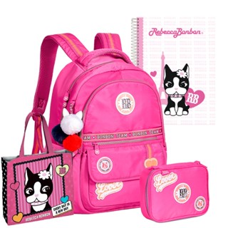 Kit Escolar Rebecca Bonbon Mochila E Estojo Com Squeeze RB Oficial
