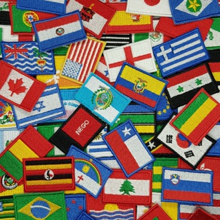 Mini Bandeira Bordada Países e Estados 3x4,5cm Patch Mochileiros e Motociclistas - Preço por unidade - Você escolhe em Oferta na Shopee