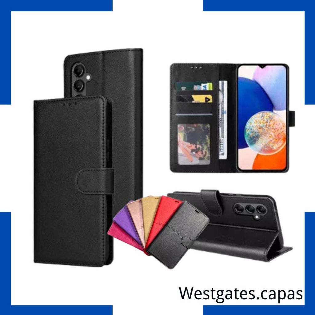 Capa Carteira filp cover Couro Sintetico compatível Samsung A54 A34 A24 A04E A04 A04S A14 M23 M33 M53 em Oferta na Shopee