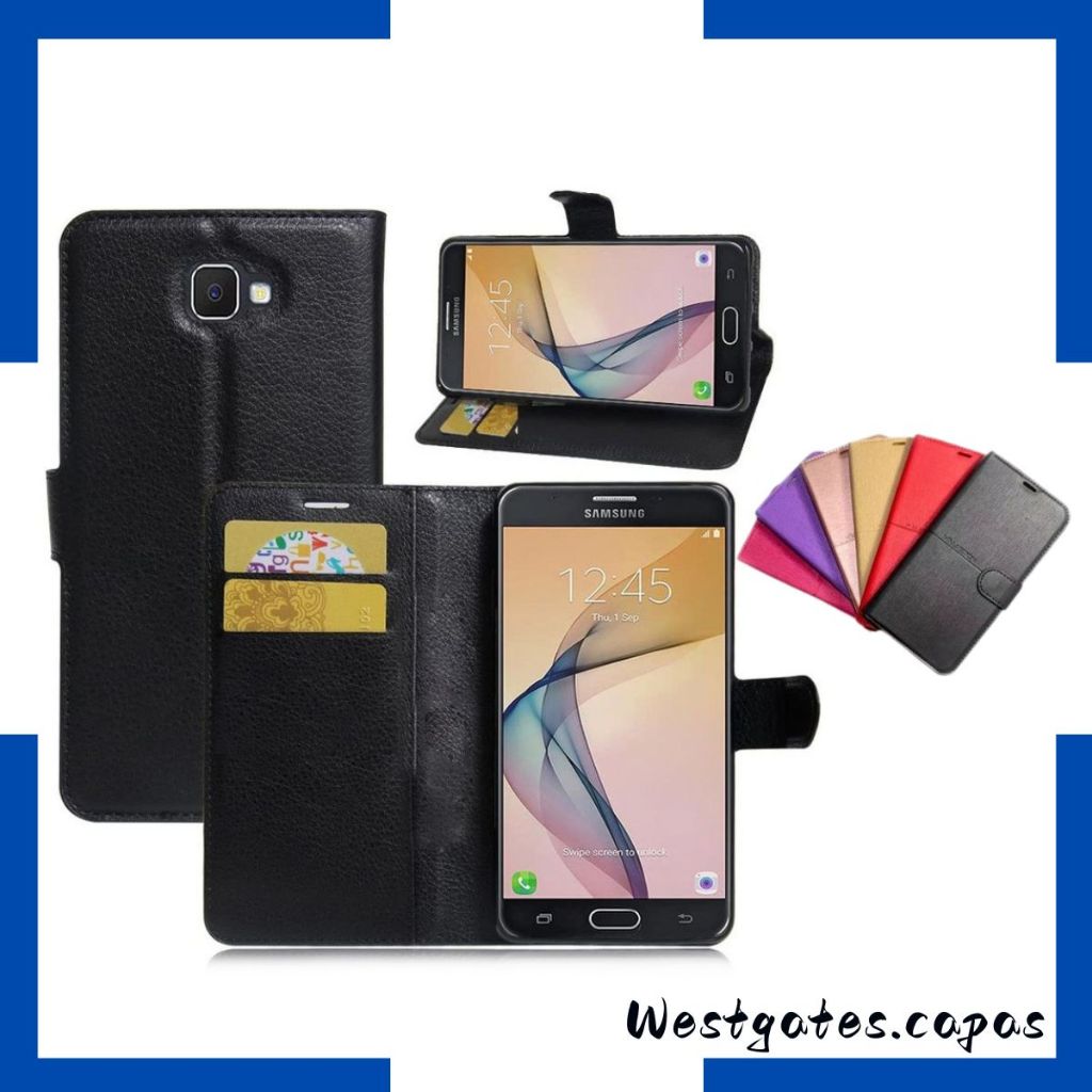Capa Carteira filp cover Couro Sintetico compatível Samsung GALAXY  J4+/J510/J5 Pró/J5 Prime/J7/J7 Pró/J7 Prime/J7 2016