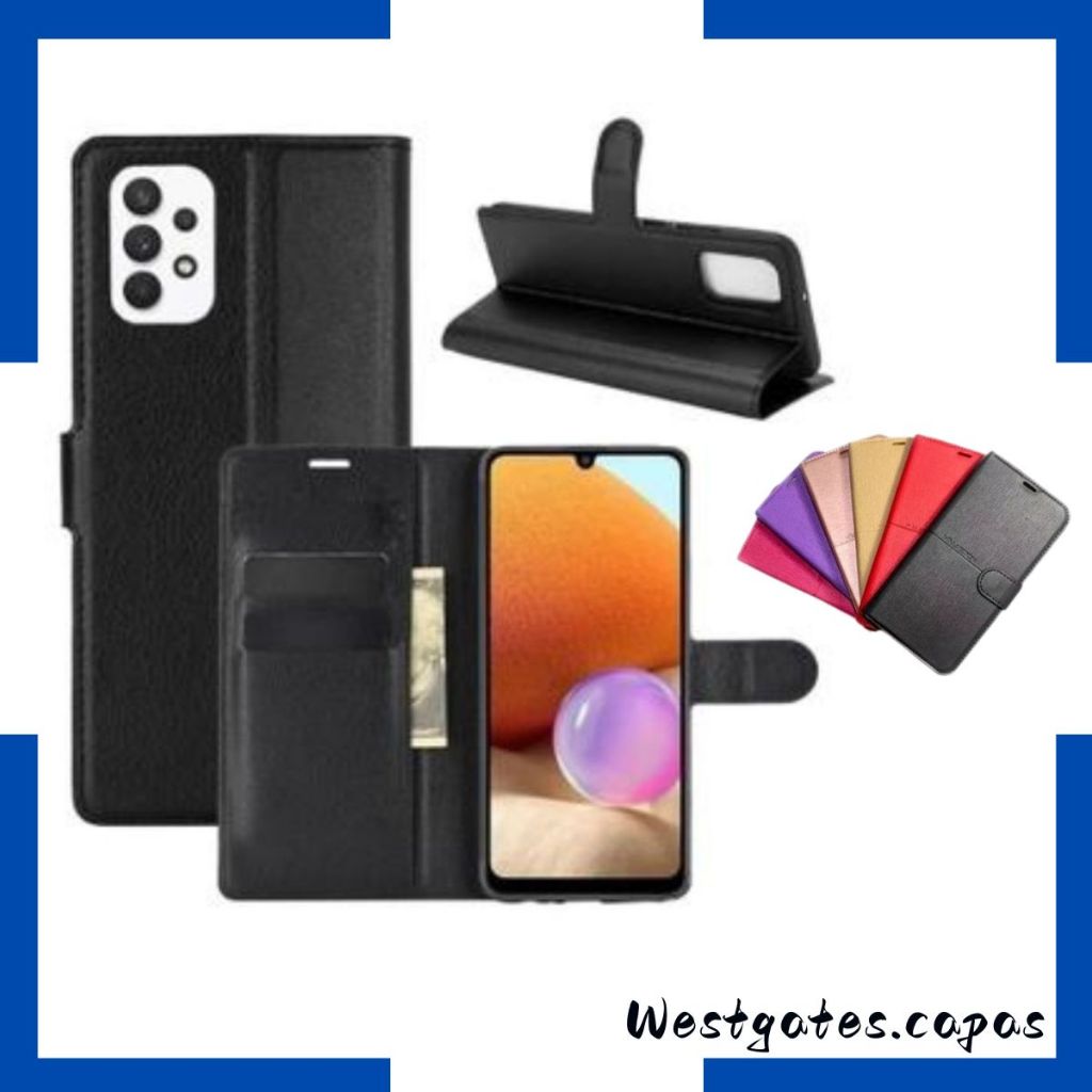 Capa Carteira filp cover Couro Sintetico compatível Samsung Galaxy A03s/A33/A53/A73
