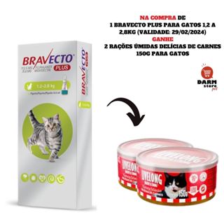 Bravecto Plus Gatos 1,2 A 2,8 Kg Transdermal Com Vermifugo