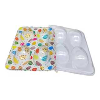 10un Embalagem Plástica Bandeja Para 4 Mini Ovos Páscoa 50g