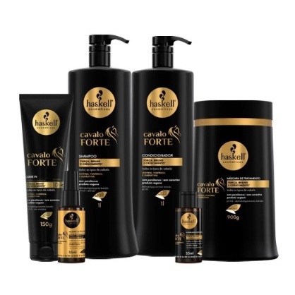 KIT Cavalo Forte Haskell - 6 ITENS - SH 1L , COND 1L , MAS 900, LEAVEIN 150 , COMP 35ml , SELANTE 35