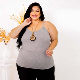 Regata Plus Size Básica Feminina Alcinha