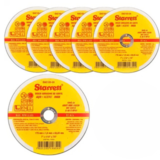 Disco De Corte Inox 7Pol. Ferro Chapas Metalon (178mmX1,6mmX22mm) DAC180-24 Profissional - STARRET em Oferta na Shopee