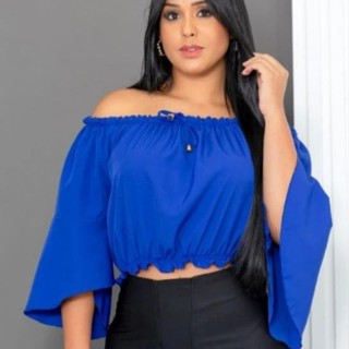 Cropped Feminino Ciganinha Ombro a Ombro