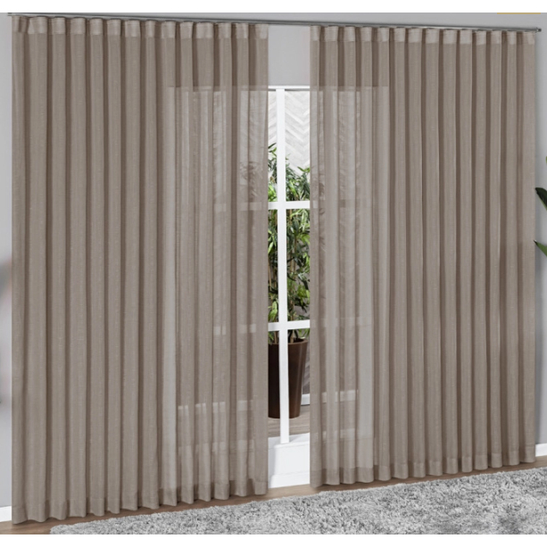 Cortina Gaze de Linho 6,00 m x 2,50 m Trilho Suiço Para Sala e Escritorio e Quarto ou Deco...
