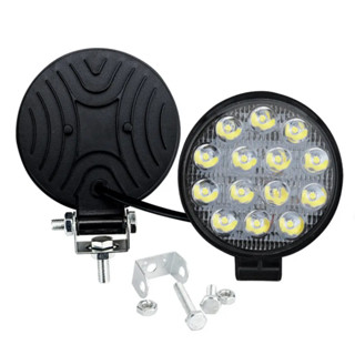 Farol de Milha Auxiliar 14 Leds 42w 12v/24v Redondo Fino Off-Road 6000k Universal