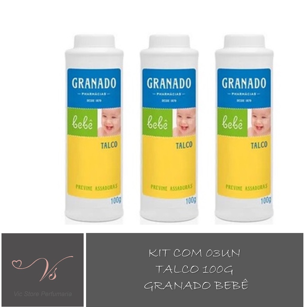 Kit com 03un Talco 100g Granado Bebê