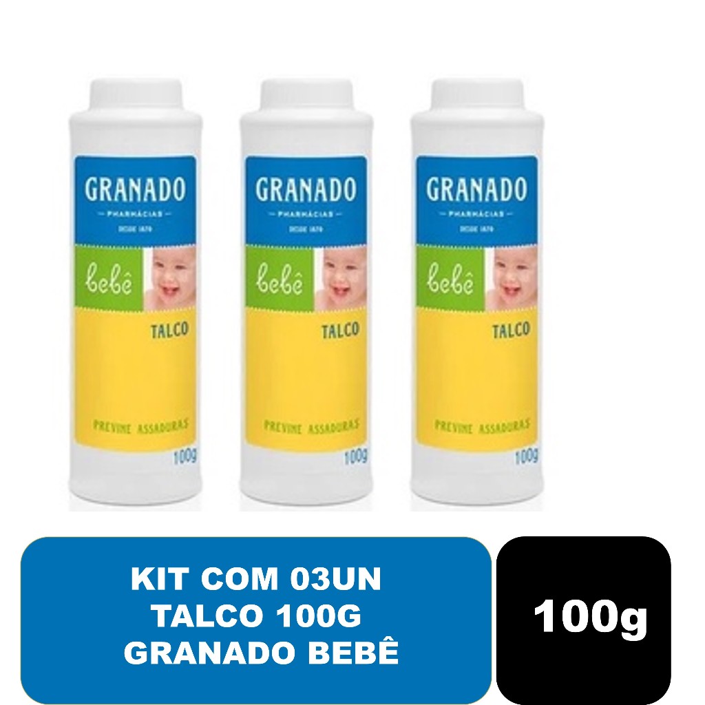 Kit com 03un Talco 100g Granado Bebê