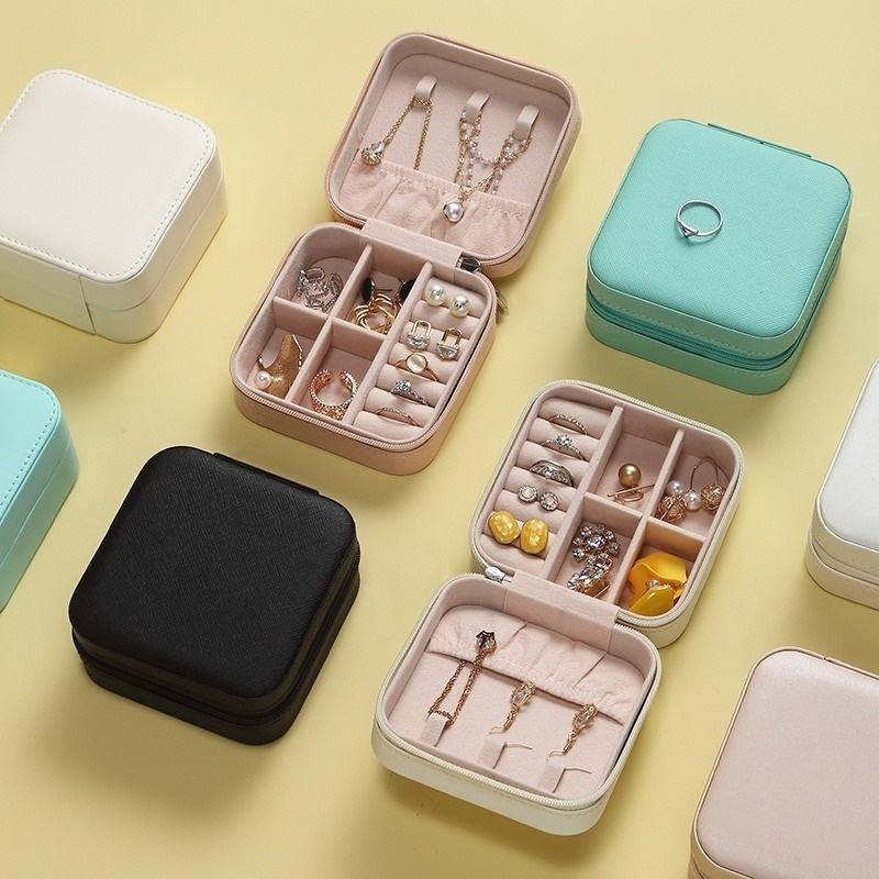 KIT 12 pcs Porta Jóias Portátil  Caixinha Bolsa de Armazenamento Colar Brincos Anéis