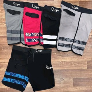 2 bermudas moda praia - super Premium - sem velcro e ajuste cadarço - Recorte costurado