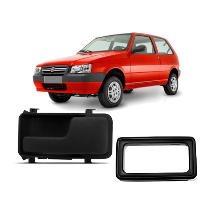 Puxador Gatilho Interno Moldura Porta Uno 2007 2008 2009 Lado Direito com Moldura
