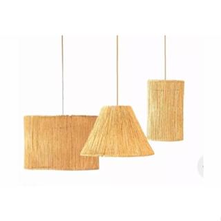 kit 3 luminária pendente de teto de palha de milho natural em Oferta na Shopee