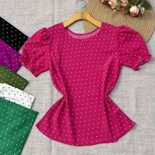 0232-1# blusa manga princesa de bolinha