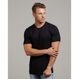 camiseta masculina algodão básica premium com elastano