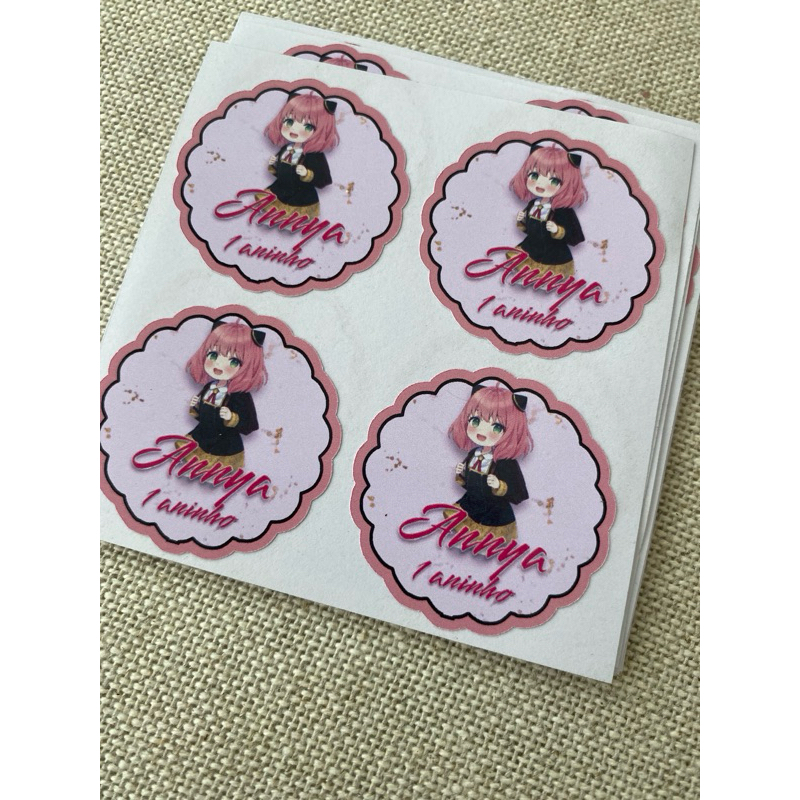 Adesivos personalizados Anya 4x4 para Lembrancinhas Festas infantil aniversário Spy Family vários modelos