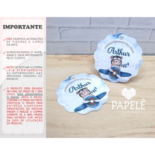 Tag Personalizada para Lembrancinha Chá de Bebê / Maternidade / Aniversário Ursinho Aviador |Mod 2 | 3,7cm x 5,5cm em Oferta na Shopee