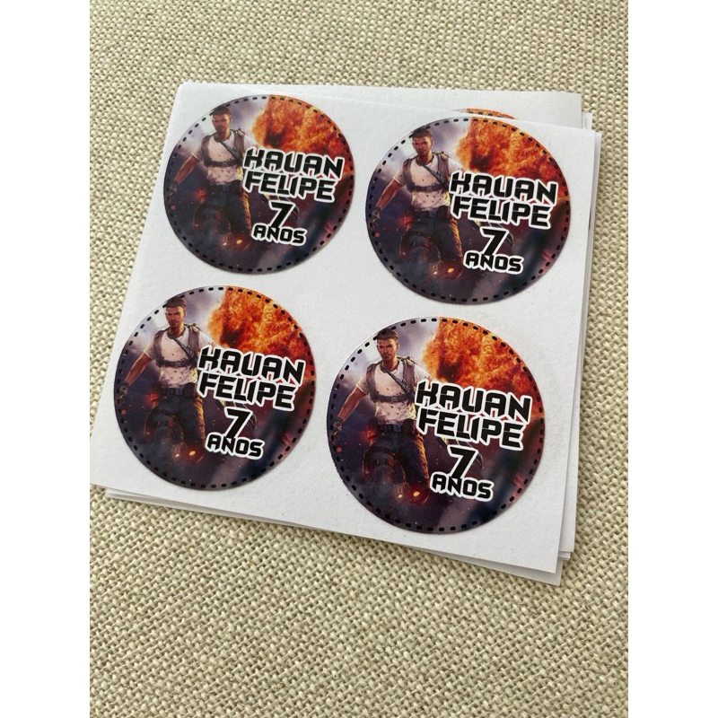 Adesivos personalizados Free Fire, aniversario lembrancinha de festa infantil menino menina personalizado 4x4cm