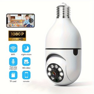 KIT 1 e KIT 2  Câmera Wifi IP Sem Fio Giratória 360 Com Encaixe Lampada Bocal Rosca Yoosee Ptz Full HD Visão Noturna E27