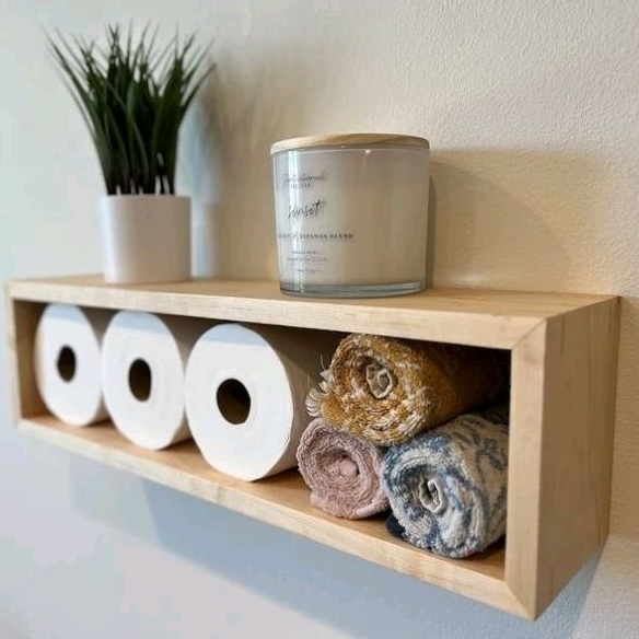 Porta Papel Higiênico Suporte Papel Higiênico Organizador Decorativo Madeira