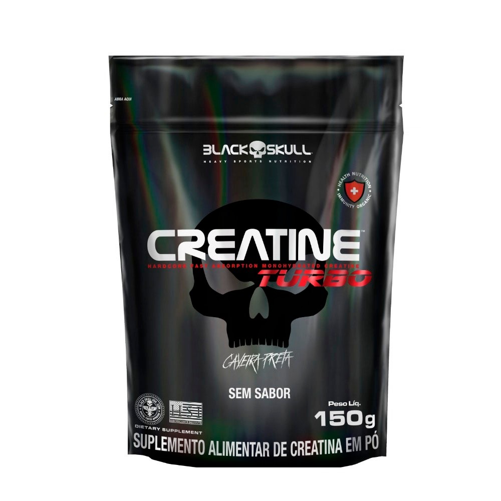 Creatina Turbo (Refil) 150g - Caveira Preta Black Skull - Health