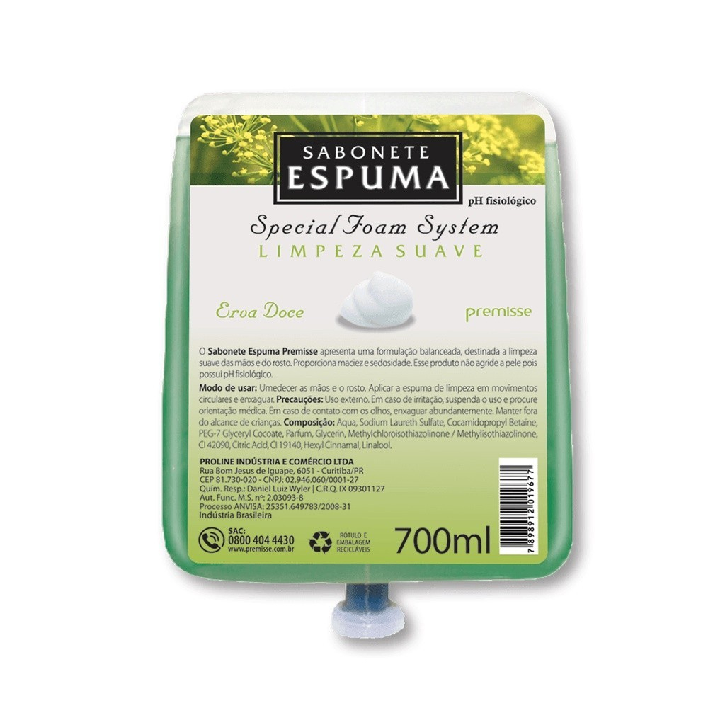 Sabonete Espuma Refil Erva Doce 700ml Premisse em Oferta na Shopee