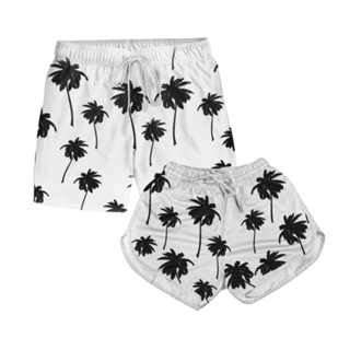 Kit Casal 2 Short Iguais Combinando Moda Praia Bermuda Alien