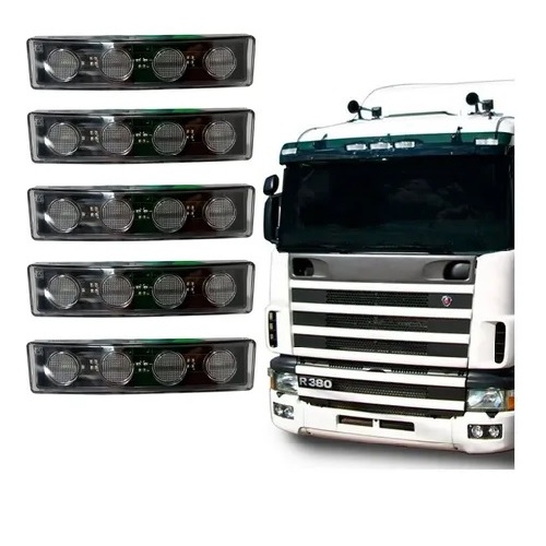 KIT 5 UNIDADES LANTERNA DELIMITADORA LED DE TETO EXTERNA QUEBRA-SOL SCAN S4 S5 S6 P G R BIVOLT