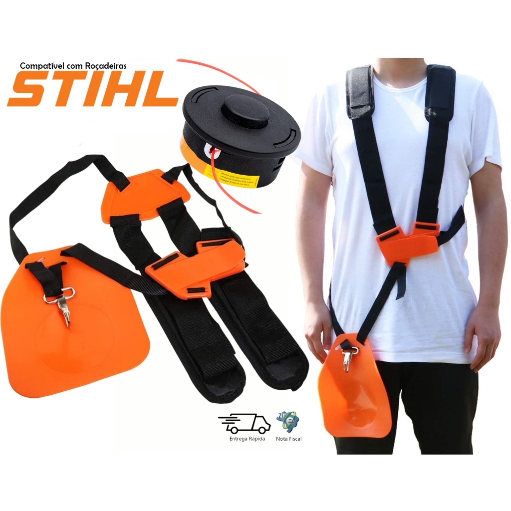 Cinto Duplo Profissional + Carretel P/roçadeira Stihl Fs160 Fs220