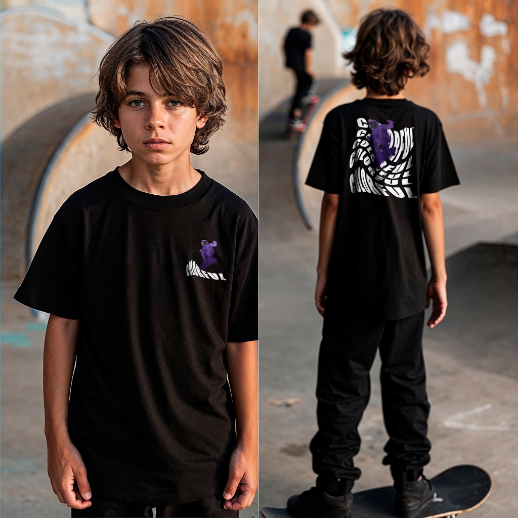 Camiseta Preta Infantil Juvenil Roupa de Estampas Diferentes Frete e Costas ColorFul