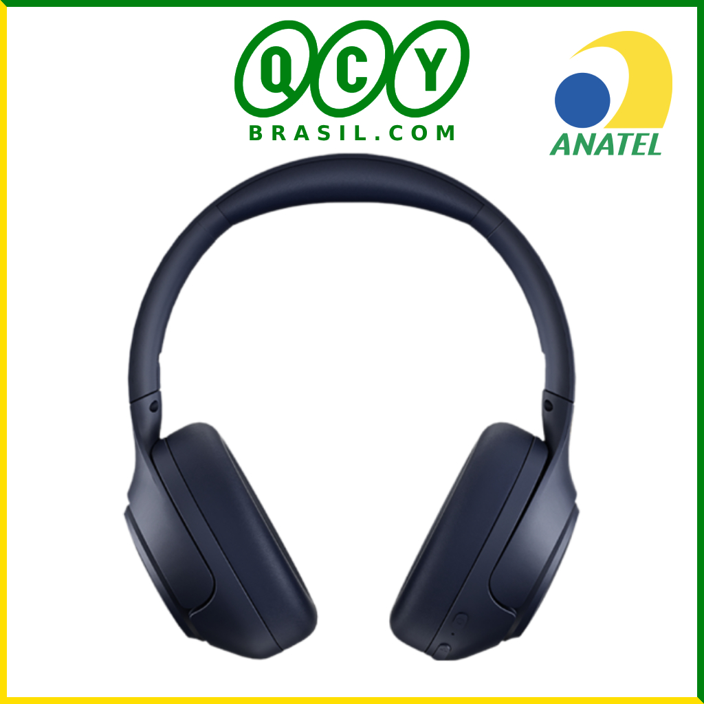 Headset Sem Fio QCY H3 ANC Adaptativo Multiponto Bluetooth TWS 5.3 + Cabo P2  60h - Preto, Branco e Azul