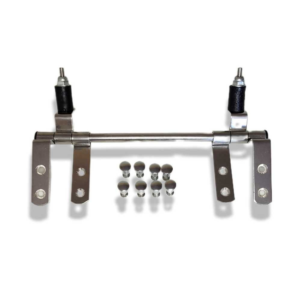 Dobradiça Inox Para Tampa Vaso Assento Sanitário 225mm Com Parafusos