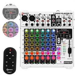 Mesa T0602 FX Player Bluetooth Echo FX Multicolor 6 Canais Taramps 12v