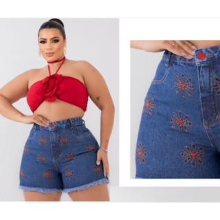 Bermuda plus size feminino jeans