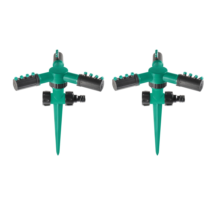 Kit 2 Irrigadores Giratórios 360° Automático Aspersor Mangueira De Jardim Jato Horta Canteiro - Envio Imediato!