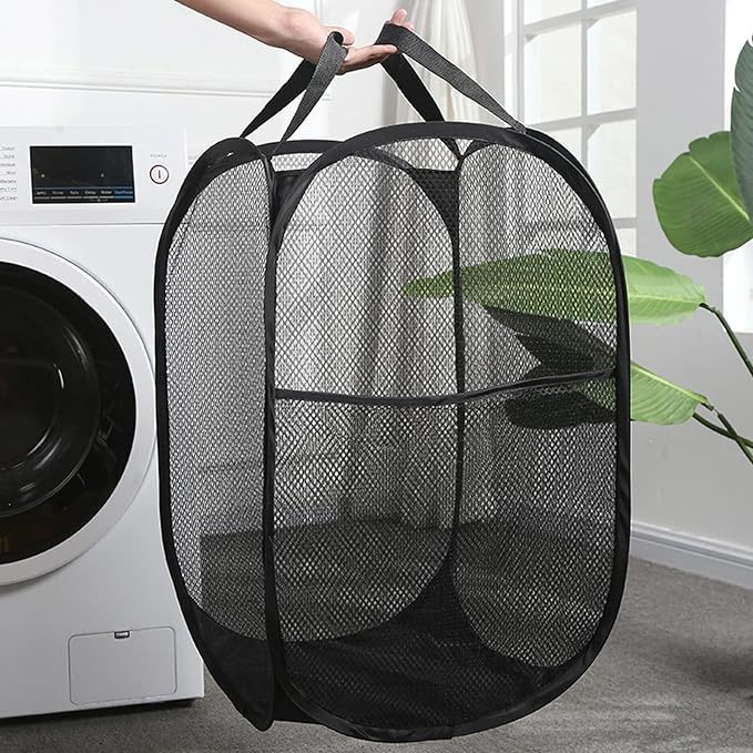 Cesto De Roupa Dobrável 58x36cm Telado Alça Organizador Lavanderia Roupas Sujas Brinquedos Portátil