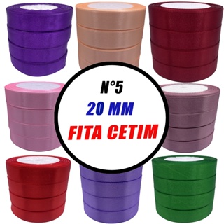 Fita cetim n 5 20mm Com 23 MTS em Oferta na Shopee