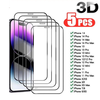 Kit 5 Película De Vidro Temperado 3D 9H Para iPhone 7/8 Plus Xs Xr 11 Pro Max 12 13 14 Pro Max em Oferta na Shopee