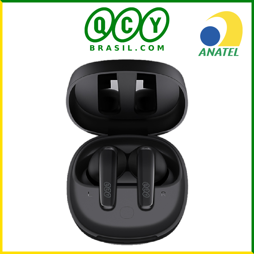 Fone de Ouvido Sem Fio QCY T13X ENC Bluetooth TWS 5.3 IPX5 - Preto e Branco