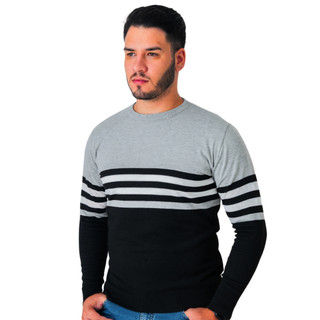 Cardigan suéter masculino Casaco Listrado Blusa De Frio Lã Tricot Trico
