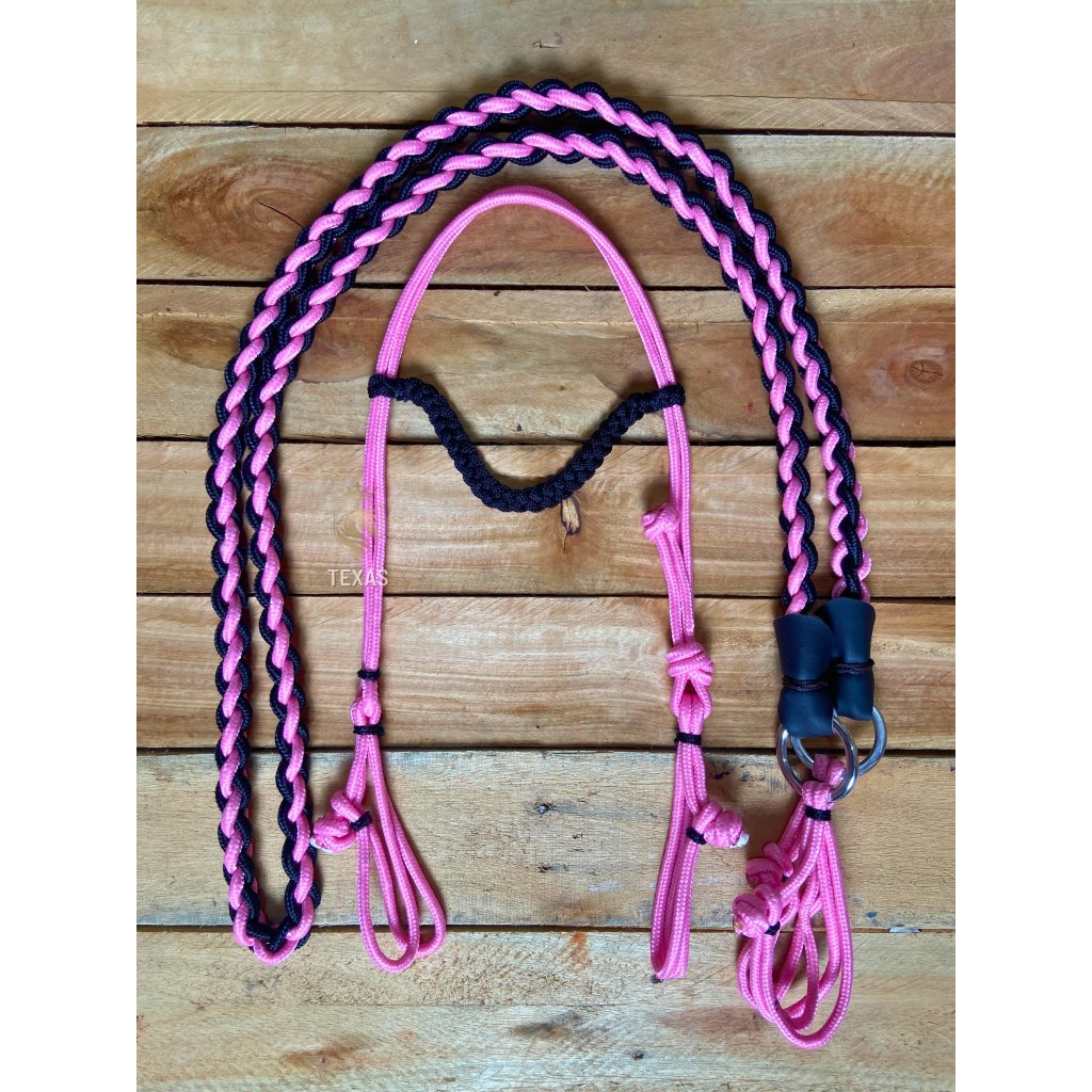 Kit Cabeçada De Cordinha + Rédea Para Cavalo Argolas Inox Passeio Muares em Oferta na Shopee