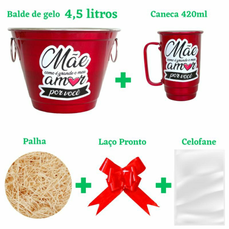 Lindos kits Baldinho de Gelo Personalizado Dia das Mães Super mãe Presente para Mãe