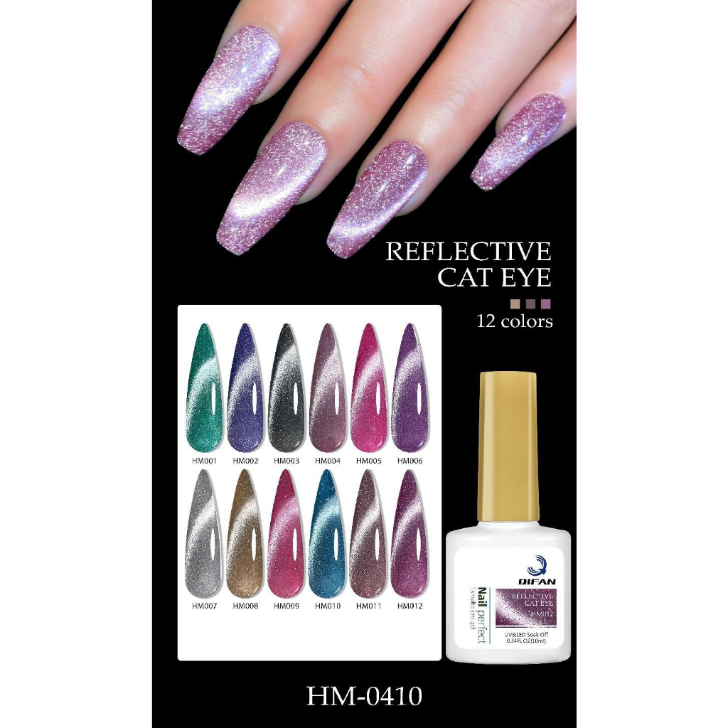 Esmalte Magnético Esmalte Olho de Gato em Gel Uv/Led Born Pretty Reflexive Glitter gel unha efeito Holográfico